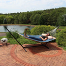Sunnydaze 2-Person Quilted Hammock with Bolster Pillow