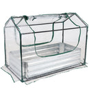 Sunnydaze Steel Raised Garden Bed and Mini Greenhouse Kit - Clear