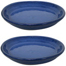 Sunnydaze Set of 2 Glazed Ceramic Planter Saucer