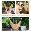 Sunnydaze Outdoor Extra Large Caribbean Polyester Rope Hammock Chair