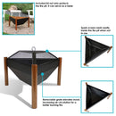 Sunnydaze Steel Outdoor Triangle Fire Pit and Side Table - 31"