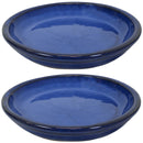 Sunnydaze Set of 2 Glazed Ceramic Planter Saucer