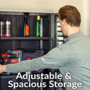 Sunnydaze 4-Shelf Plastic Lockable Storage Cabinet - 72"