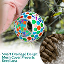 Sunnydaze Round Mosaic Glass Hanging Bird Feeder - 6"
