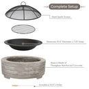 Sunnydaze Faux Stone Fire Pit Ring with Spark Screen - 36" Diameter