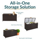 Sunnydaze Indoor/Outdoor Resin Rattan 75-Gallon Deck Box