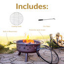 Sunnydaze 30" Cosmic Cooking Fire Pit with Grill Grate & Spark Screen