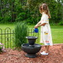 Sunnydaze Streaming Falls 2-Tier Outdoor Water Fountain - 25-Inch - Brown