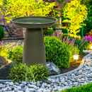 Sunnydaze Gleeful Garden Metal Outdoor Bird Bath - UV-Resistant Finish