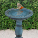 Sunnydaze Façade du Soleil Reinforced Concrete Bird Bath - 26"