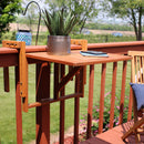 Sunnydaze Meranti Folding Balcony Railing Table