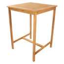Sunnydaze Teak Wooden Bar Table - 31" Square