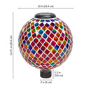 Sunnydaze Glass Mosaic Solar Garden Gazing Globe - 10"