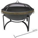 Sunnydaze Wood-Burning Outdoor Fire Pit with Spark Screen - 26"