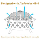 Sunnydaze Bronze Crossweave Wood-Burning Fire Pit with Spark Screen and Poker