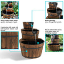 Sunnydaze Country Wood Barrel Water Fountain