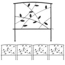 Sunnydaze 5-Piece Modern Leaves Decorative Metal Garden Fence Panels - 10-Feet Overall