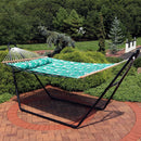 Sunnydaze 2-Person Quilted Fabric Double Hammock with Pillow