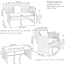 Sunnydaze Ardfield 4-Piece Patio Conversation Set with Cushions