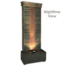 Sunnydaze Rippled Slate Water Fountain with LED Lights - 48"
