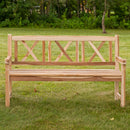Sunnydaze 2-Person Teak Patio Bench for Outside