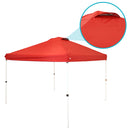 Red pop up canopy with canopy air vent.