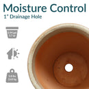 Sunnydaze Resort Glazed Ceramic Planter with Drainage Holes - Set of 2