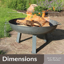 Sunnydaze Rustic Cast Iron Fire Pit Bowl with Stand