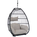 Sunnydaze Oliver Hanging Egg Chair with Seat Cushions - 48-Inch