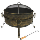 Sunnydaze Cauldron Outdoor Fire Pit with Spark Screen