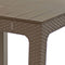 Sunnydaze Plastic Patio Dining Table with Faux Wood Top - Champagne