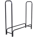 Sunnydaze Outdoor Firewood Log Rack with Cover Combo - Black