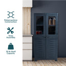 Sunnydaze Plastic Lockable Storage Cabinet with 3 Adjustable Shelves