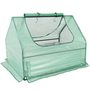 Sunnydaze Steel Raised Garden Bed and Mini Greenhouse Kit - Green
