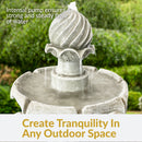 Sunnydaze 2-Tier Solar Outdoor Water Fountain with Battery Backup