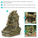Sunnydaze 37-Inch Stone Falls Electric Water Fountain for Patio, Yard or Deck