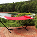 Sunnydaze 2-Person Quilted Hammock with Bolster Pillow