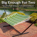 Sunnydaze 2-Person Quilted Fabric Double Hammock with Pillow
