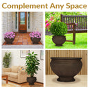Sunnydaze Elizabeth Polyresin Outdoor Ribbed Urn Planter Pot - Rust