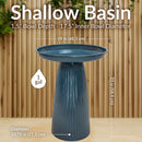 Sunnydaze Gleeful Garden Metal Outdoor Bird Bath - UV-Resistant Finish