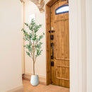 Sunnydaze Realistic Faux Olive Tree in Pot with Silk Leaves