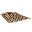 Sunnydaze 2 Person Quilted Fabric Hammock with Spreader Bars and Detachable Pillow, Sandy Beach