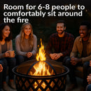Sunnydaze Crossweave Wood-Burning Fire Pit with Spark Screen and Poker