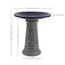Sunnydaze Rennes Outdoor Ceramic Bird Bath - 22.5" H