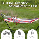Sunnydaze Rope Hammock with 12' Steel Stand, Pad, and Pillow