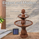 Sunnydaze 2-Tier Solar Outdoor Water Fountain with Battery Backup