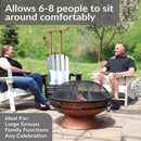 Sunnydaze 30" Cauldron Fire Pit with Spark Screen and Poker
