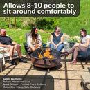 Sunnydaze 42" Large Cosmic Fire Pit with Moon and Stars Design