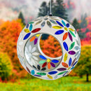 Sunnydaze Round Mosaic Glass Hanging Bird Feeder - 6"