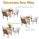Sunnydaze Rodanthe 5-Piece Outdoor Dining Table Set with Chairs and Cushions